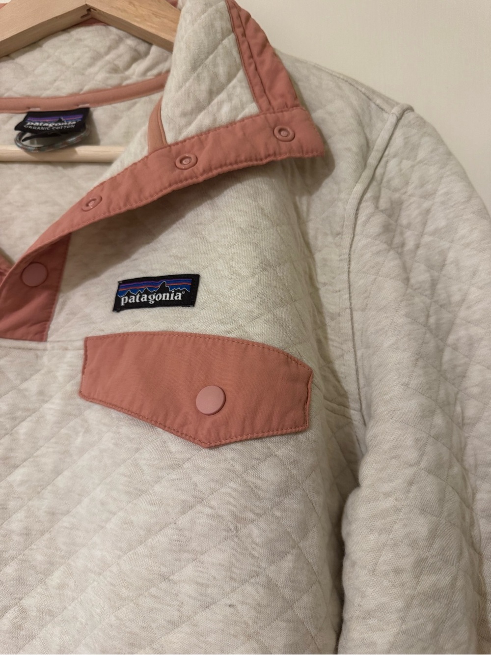 Patagonia Organic Cotton Quilt Pullover in Pelican Size M - Picture 3 of 7